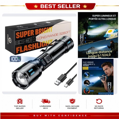 Lampe torche led rechargeable - torche,