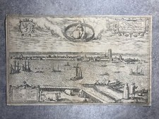 GRAVURE VUE CARTE DORDRECHT « DORDRACUM » XVIe BRAUN HOGENBERG CIVITATES ORBIS