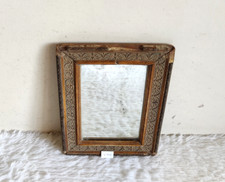 Antique Artisanal Rectangulaire Rosewood Cadre Murale Miroir Belgique Décor V305