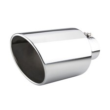Inlet 4" Outlet 7", 15" Long Stainless Steel Rolled Edge Exhaust Tip Polished