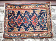 Fabulous Antique Caucasian Rug 40'' x 53'' Collectors Item Great Color Kazak Rug