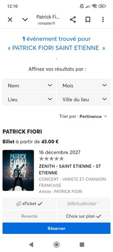Vendre ticket concert patrick - ticket,
