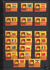 Série étiquette Allumettes Belgique Camps Drapeaux 46
