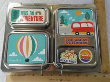 PLANET BOX Stainless Steel 3 Compartment Bento Lunch Box Rover Adventure Magnets