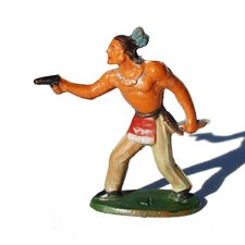 Jim Indian Warrior Wild West Plastic Figure (no Starlux Clairet Quiralu)