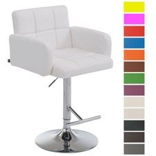 Tabouret de Bar Design Los Angeles Similicuir avec Accoudoirs et Pied en Métal