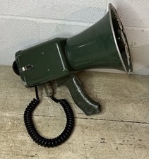 VINTAGE SUPER HAILER MEGAPHONE POLICE SPORTS MILITARY GREEN MICROPHONE