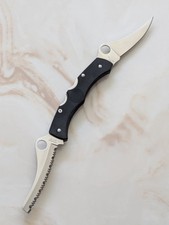 Spyderco Rare Large Dyad C44P&S Black Micarta, Excellent Condition, No Box