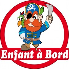 Sticker enfant à bord Pirate 16x16cm réf 168