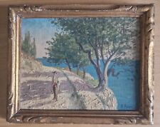 Wood painting - painter's painting - seaside country landscape
