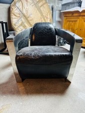 fauteuil art deco en cuir et