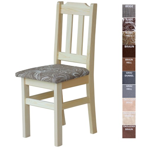 Chaise chaise rembourrée pin