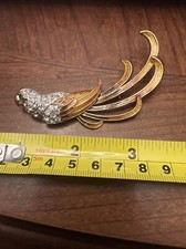 Parot with gems green eye Brooch Pin Pendant