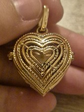 Golden Tone Heart Pregnancy Bola