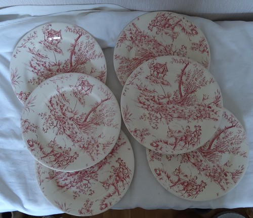 Assiettes plates gien décor - 6,