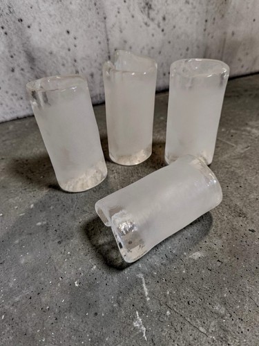 Lot tulipes verre givré - 4,