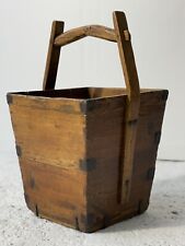 Antique Panier à grains Chinois en bois et métal - Fin XIXème début XXème