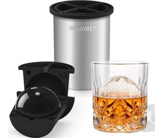 Clear Ice Cube Maker - 2.5" Ball - Stainless Steel Clear Ice Maker Whiskey *NEW*