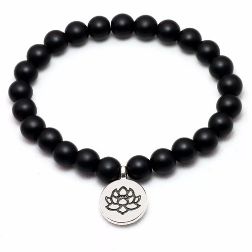 Bracelet agate noire de - en,