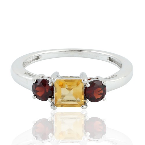 Belle bague grenat - , citrine