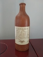 Calvados Three Norois Apples Pottery Terracotta Bottle