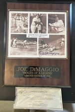 Yankees Joe DiMaggio Autograph Signed 8x10 Hall Of Fame Induction Plaque #/1941