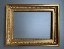 cadre Ancien À Canaux Palmettes Style XIX Doré Empire Néoclassique 4F 33 x 24 Cm