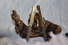 2 couteaux de poche pliant, style Higonokami japonais. Acier type Damas NEUFS