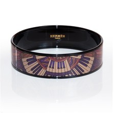 Auth. HERMES Bracelet Bangle Point D' Orgue - PVD - 70-20mm - Dark Purple NEW