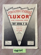 Luxor headlight dynamo motorcycle cyclo price list flyer old catalog collection