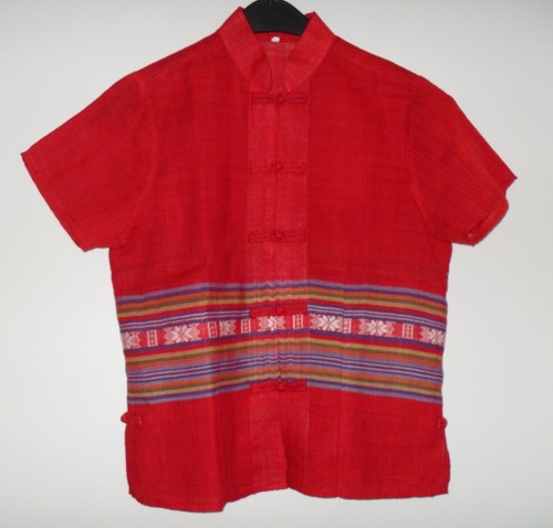 Chemise soie sauvage rouge - chemise,