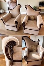 2 Vintage Mahogany Wood Parlor