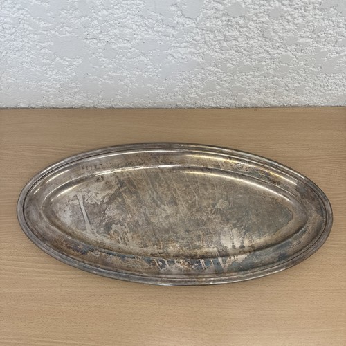 Ancien plateau plat ovale - ovale, en