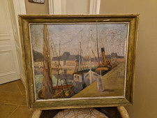 Peinture marine Huile Sur Toile  Jules Demesse Port De Paimpol