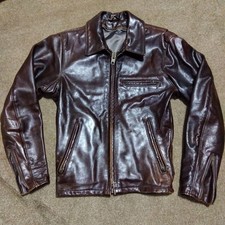 SCHOTT Leather Schott Single Rider Jacket Size 32 Brown From Japan 119771K Auth