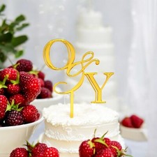 Personnalisé Couple Deux Lettre Fiançailles Mariage Gâteau Dessus Breloque Fête