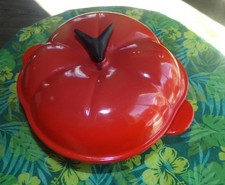Le Creuset France 2qt Tomato Enameled Cast Iron Casserole Dutch Oven