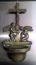 "ANTIQUE CAST IRON BENITIER ""ANGELS"