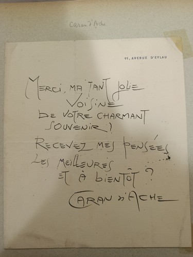 Lettre autographe signée