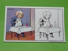 CHROME 1910-1930 SCHOOL BON-POINT HATCHET COLORING PIG HUMANIZED AT TABLE