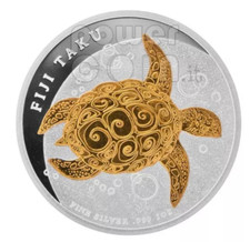 2010 Taku Turtle Hawksbill Gilded Silver Coin