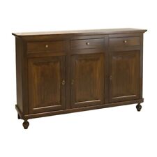 Commode Dressoir 3 Portes Et 3 Tiroirs Noyer Sombre Art Pauvre Classique (506)