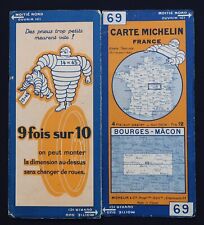Carte MICHELIN 69 BOURGES MACON 1925 Guide Bibendum pneu tyre map