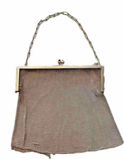 Minaudière Silver Metal EPNS Tassel Clasp Ball Clasp Bag Blue