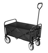 YSSOA ROLLING FOLDING ROLLING COLLAPSIBLE GARDEN CART BLACK