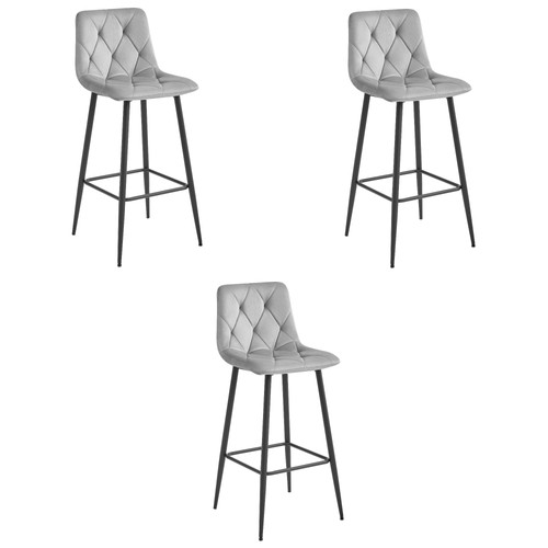 Tabouret nado velours gris - tabouret,