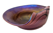 Michele Luzoro, Made in France, signed Clam Shell Bowl Iridescent Marbles - 14"