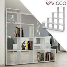  Bibliothèque Séparatrice de Pièce 10 Compartiments Étagère Béton Vicco 