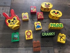 Lego Duplo blocks Police Cranky graphic photo blocks  13 total 