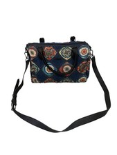 Desigual SAC BOWLING CIRCULAIRE FRISES Denim Patchwork Sachel Bag 